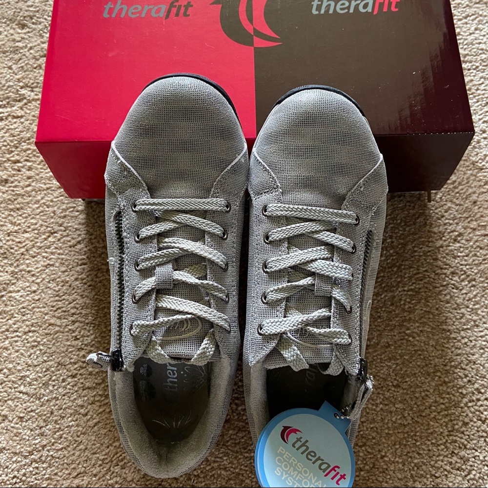 Orthotic Therafit Francesca Grey Zip-Up Sneakers